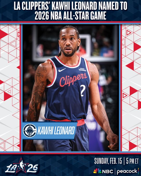 开云体育官网-NBA官方：莱昂纳德增补入选2026年全明星赛 填补美国队人数缺口